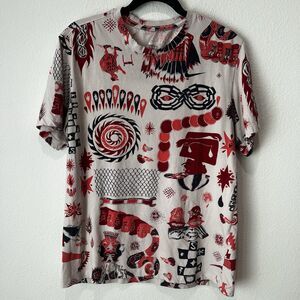 Nike Dry-Fit Wild Run Shirt RARE Sz L CK5057-699 native western quirky